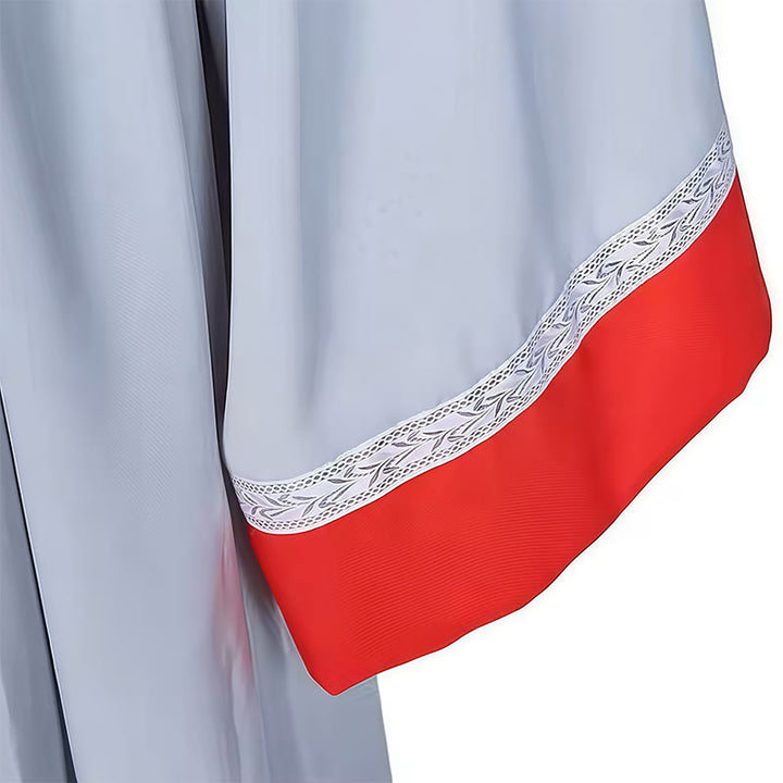 Christianartworkshop Sacred Ceremony Clergy Robe - Gray & Red with Delicate Detailing - image 6