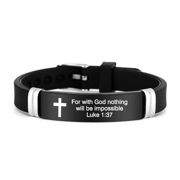 Christianartworkshop Multi - Styled Motivational Cross Bracelet with Bible Verses - Black 1:37 - image 16