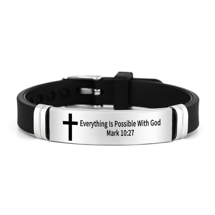 Christianartworkshop Multi - Styled Motivational Cross Bracelet with Bible Verses - Silver 10:27 - image 10