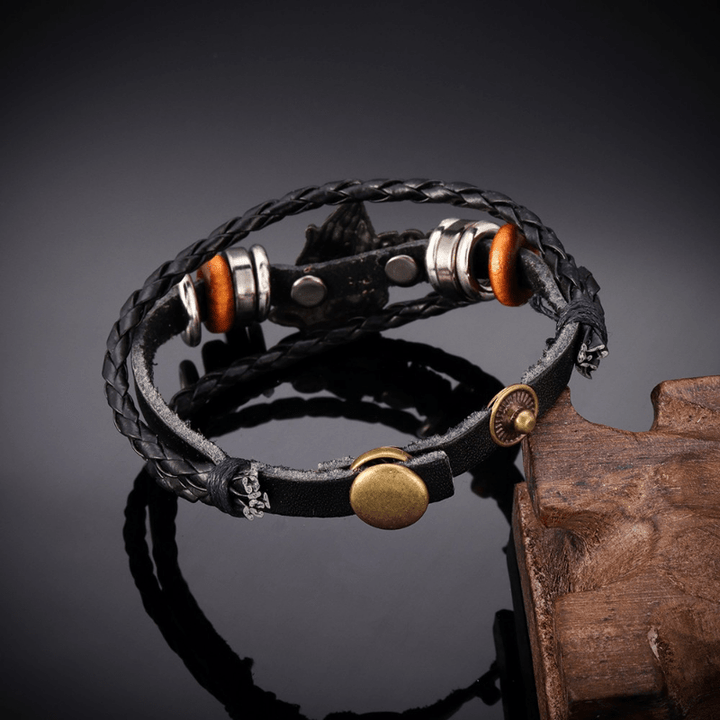 Christianartworkshop Retro - Style Praying Hands Bracelet GOD BLESS ME Black Braided Design - image 4