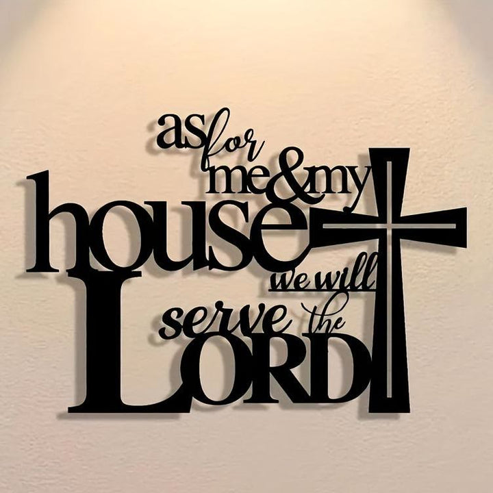 Christianartworkshop Faith - Filled Black Metal Wall Decor: Cross & As for Me & My House Verse - image 4