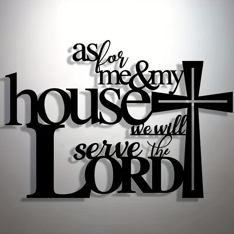 Christianartworkshop Faith - Filled Black Metal Wall Decor: Cross & As for Me & My House Verse - image 5