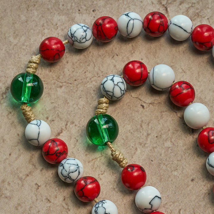 Christianartworkshop Candy-Cane Color Beads Christmas Rosary with Divine Mercy & Our Lady: Celebrate the Nativity - image 9
