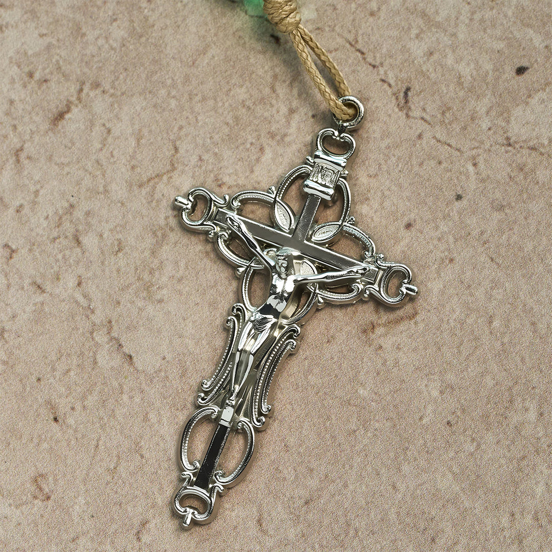 Christianartworkshop Candy-Cane Color Beads Christmas Rosary with Divine Mercy & Our Lady: Celebrate the Nativity - image 8