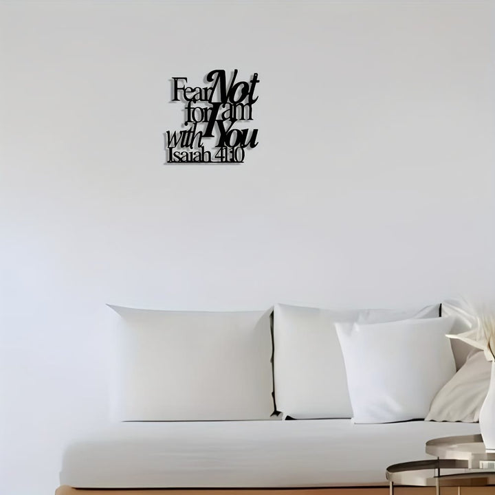 Christianartworkshop Artistic Black Metal Wall Decor: Isaiah 41:10 Fear Not for I Am with You - image 1