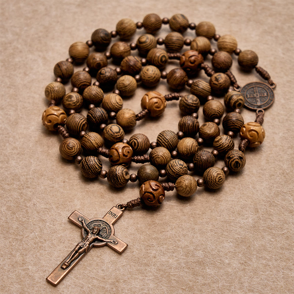 Christianartworkshop Holy Spirit Dove Red Stole Blessing Set with Wooden Rosary, Keychain & Bookmark - image 1