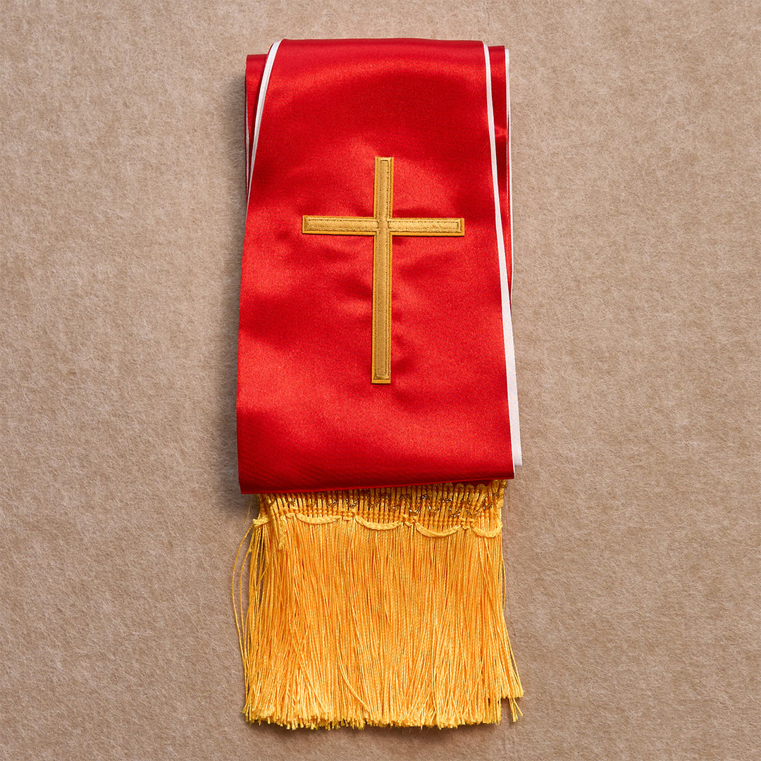 Christianartworkshop Red Golden Cross Blessing Set with Madonna & Gallstone Rosary: Live in Love - image 2