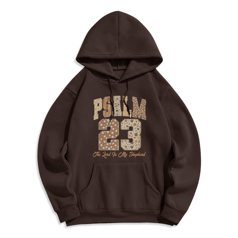 Christianartworkshop Vintage Aesthetic Psalm 23 Faith Comfort Fleece Lined Polyester Hoodie - Brown - 2XL - image 0