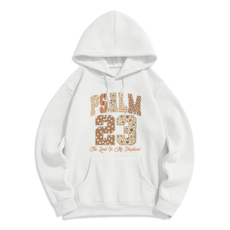Christianartworkshop Vintage Aesthetic Psalm 23 Faith Comfort Fleece Lined Polyester Hoodie - White - 2XL - image 1