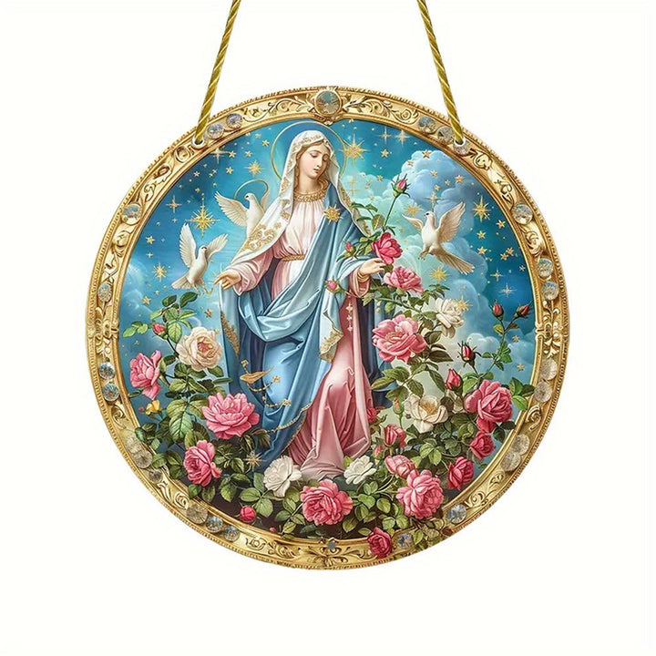 Christianartworkshop Mystical Rose Blessed Mother Garden Scene Hanging Ornaments - image 7
