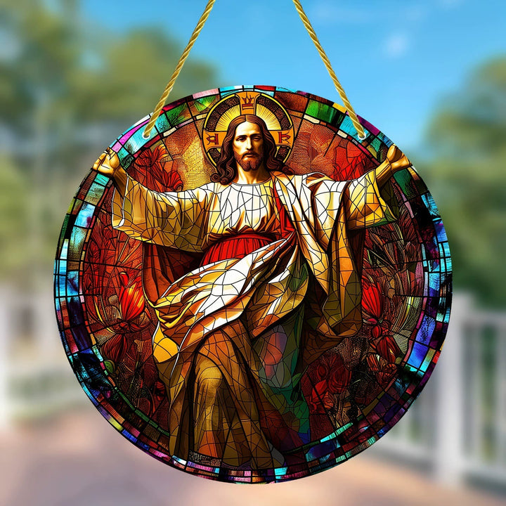 Christianartworkshop Light of tahe World Collection: Holy Family, Adoration & Blessing Scenes Hanging Ornaments - C - 7.87''/20cm - image 2