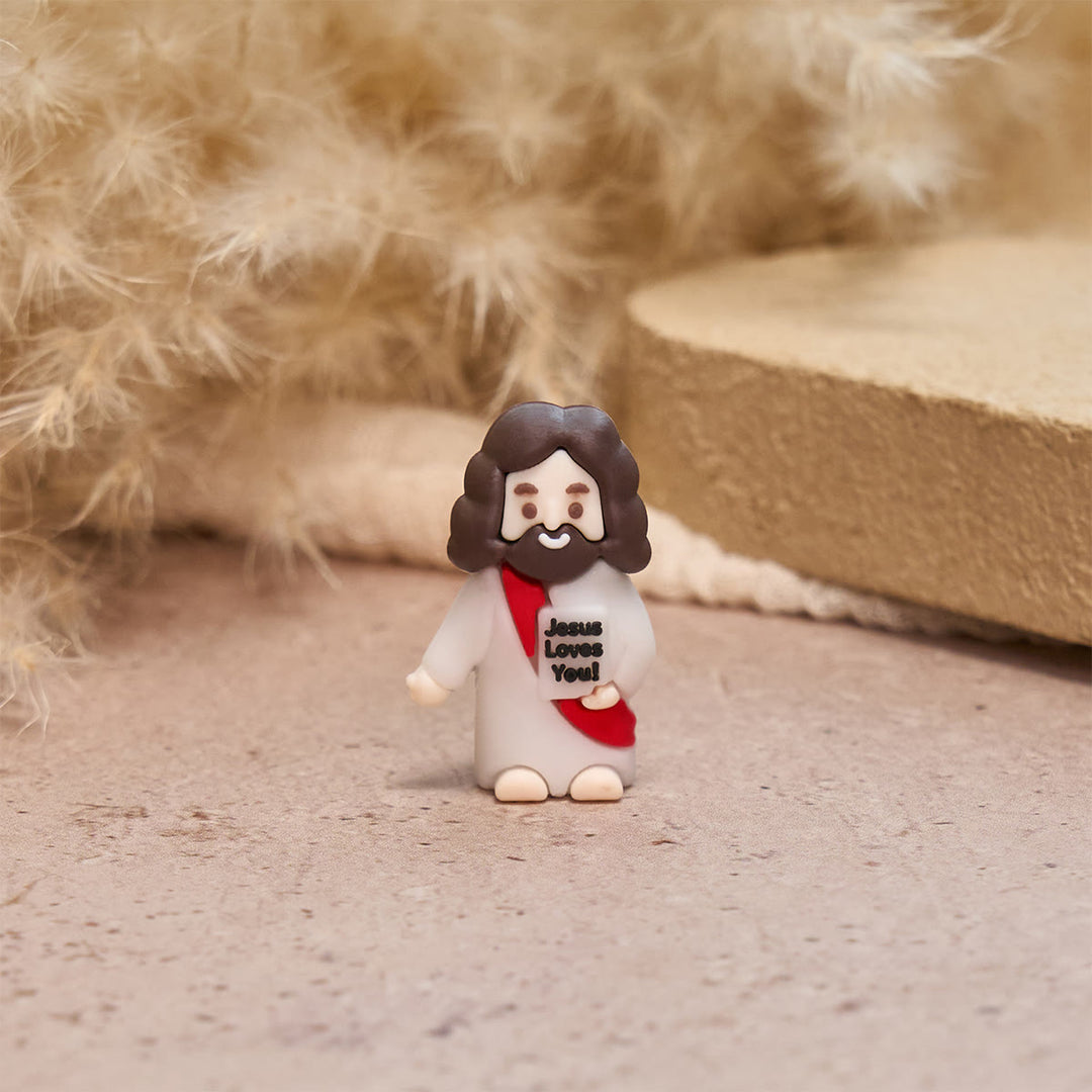 Christianartworkshop Happy Faith Corner Little Jesus Figurine Set: Jesus Loves You - image 4