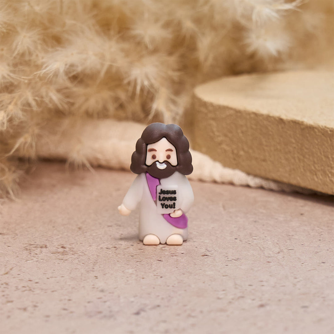 Christianartworkshop Happy Faith Corner Little Jesus Figurine Set: Jesus Loves You - image 5