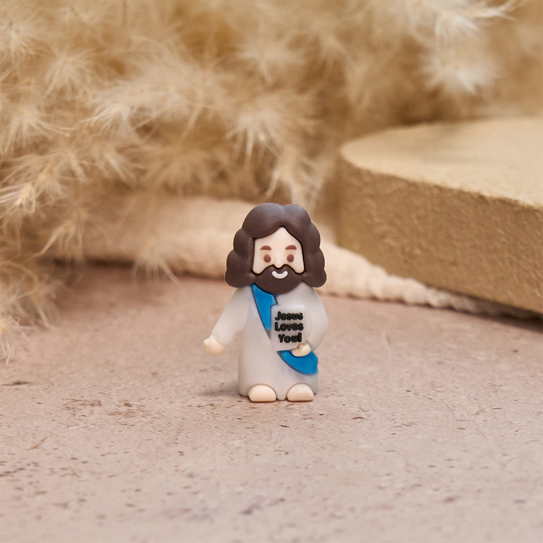 Christianartworkshop Happy Faith Corner Little Jesus Figurine Set: Jesus Loves You - image 2