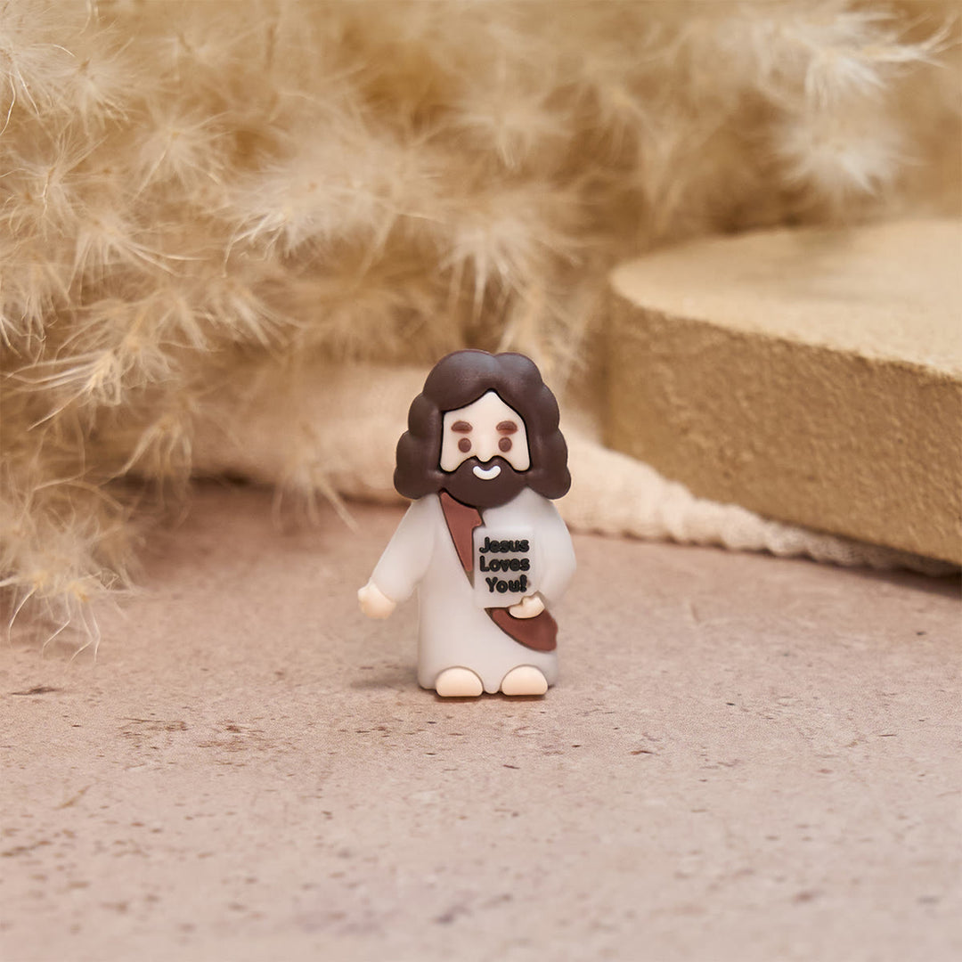 Christianartworkshop Happy Faith Corner Little Jesus Figurine Set: Jesus Loves You - image 6