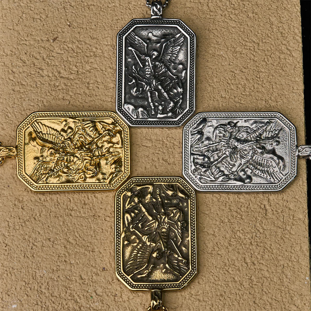Christianartworkshop Classic Style St. Michael the Archangel Protection Stainless Steel Pendant Necklace - image 25