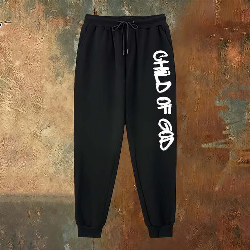 Christianartworkshop Faith-Inspired Child of God Quote Sweatpants with Bold Letter - image 2