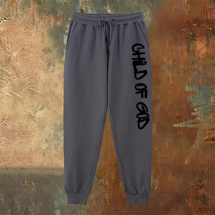 Christianartworkshop Faith-Inspired Child of God Quote Sweatpants with Bold Letter - image 15