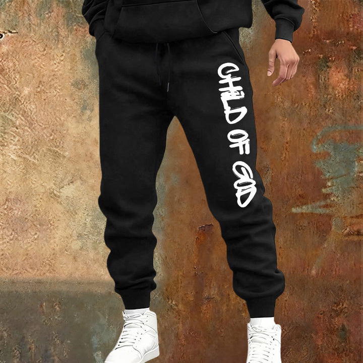 Christianartworkshop Faith-Inspired Child of God Quote Sweatpants with Bold Letter - image 1