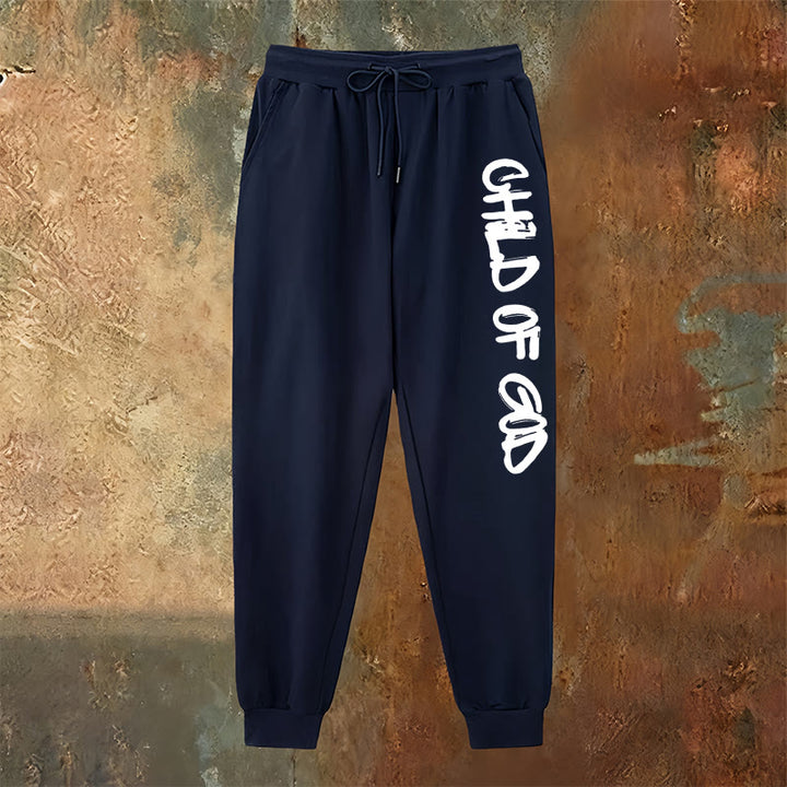 Christianartworkshop Faith-Inspired Child of God Quote Sweatpants with Bold Letter - image 6