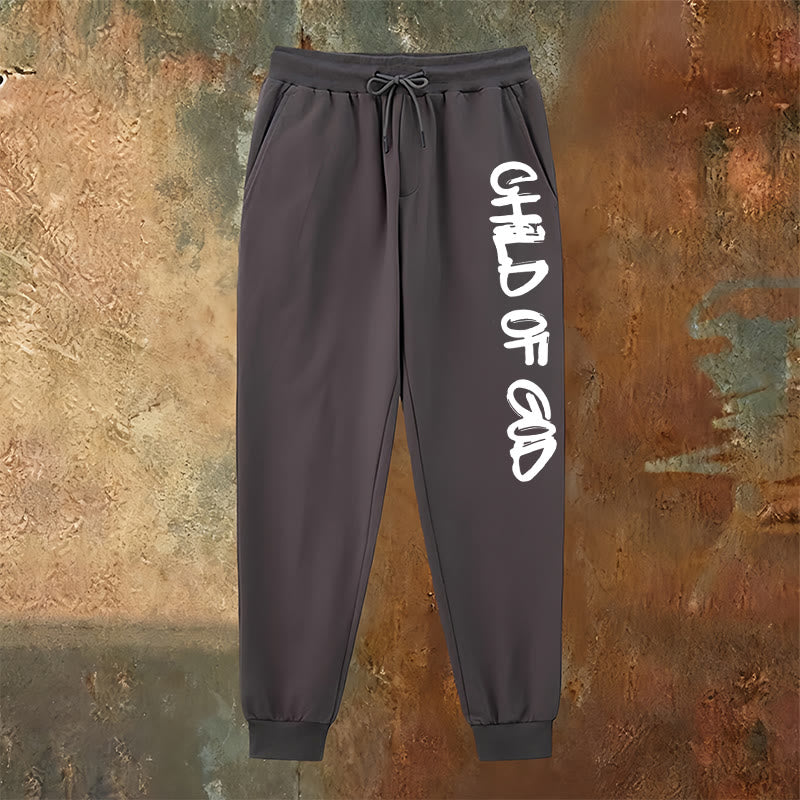 Christianartworkshop Faith-Inspired Child of God Quote Sweatpants with Bold Letter - image 23