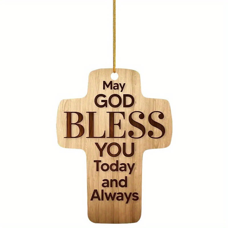 Christianartworkshop Faith Symbol God Bless You Cross Car Pendant for Daily Reminder - image 4
