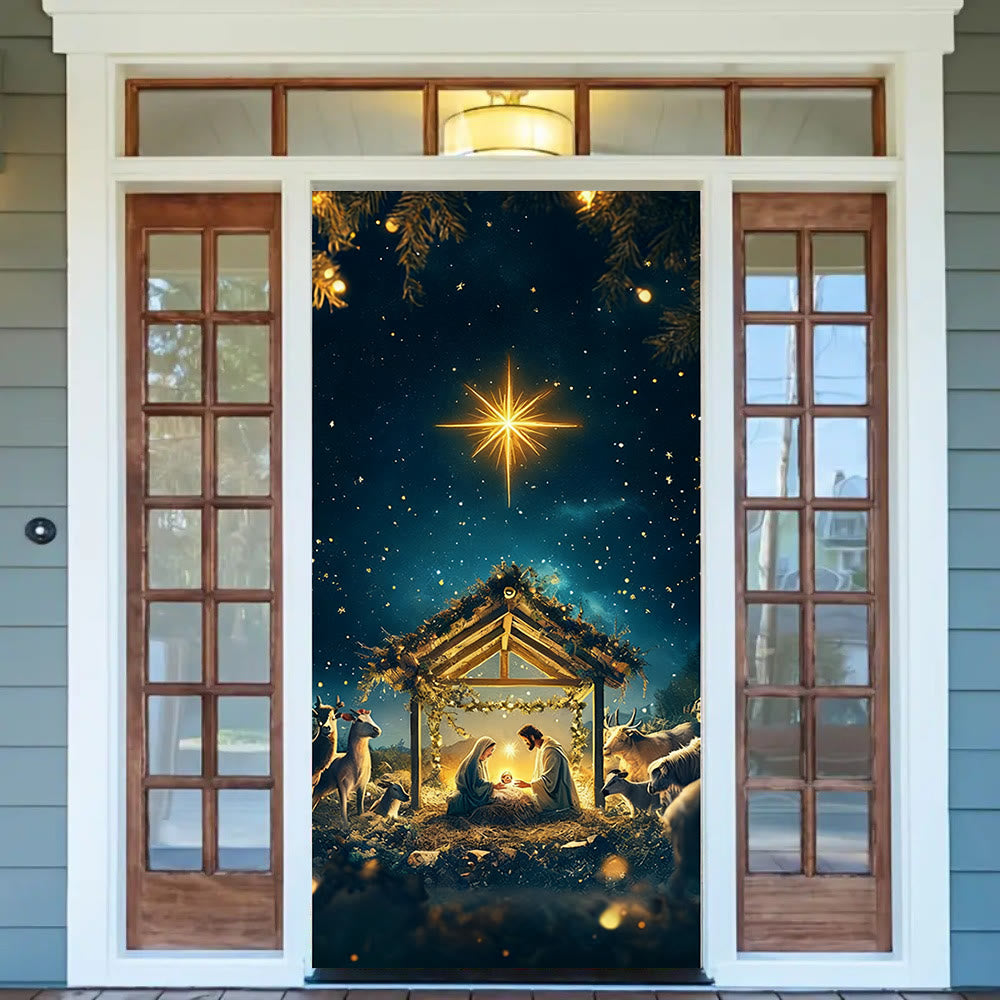 Christianartworkshop Bethlehem Star Nativity Door Curtain: Christmas Faith & Heavenly Glow - image 2