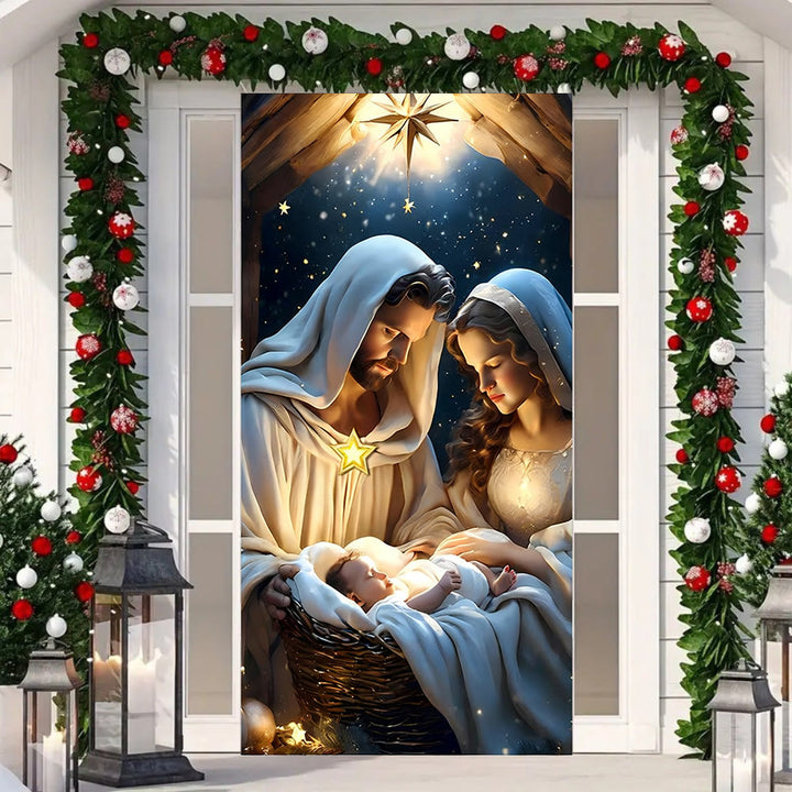 Christianartworkshop Divine Nativity Door Curtain: Create Christmas Sacred Space at Home - image 3