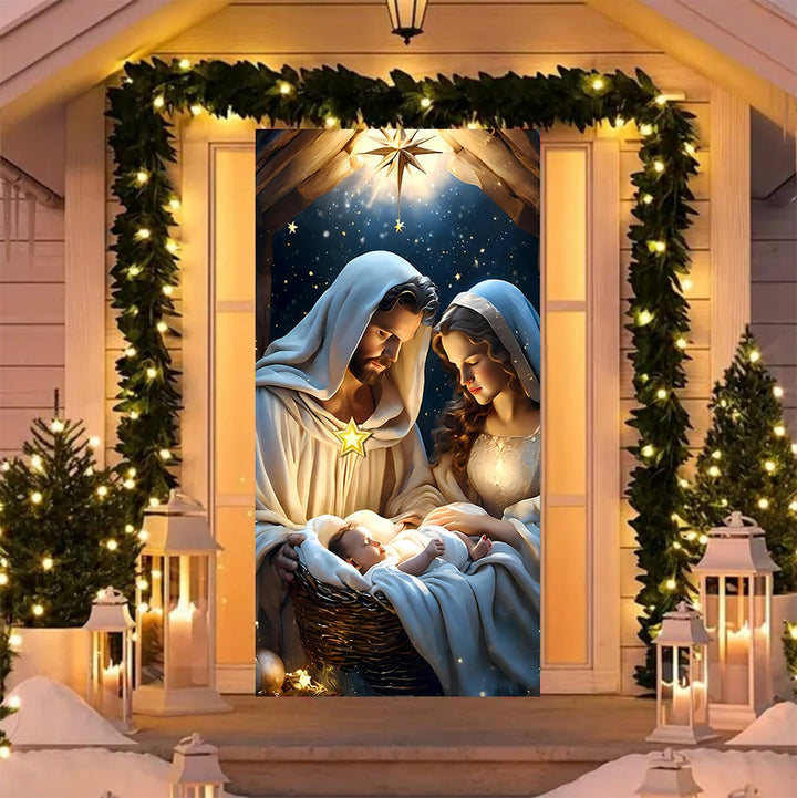 Christianartworkshop Divine Nativity Door Curtain: Create Christmas Sacred Space at Home - image 4