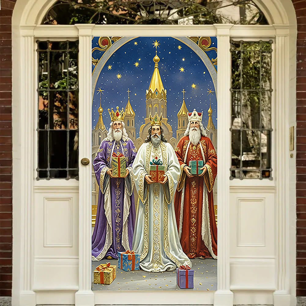 Christianartworkshop Three Kings Nativity Gift Door Curtain: Christmas Faith & Festive Blessing - 36''*80''/91cm*203cm - image 0