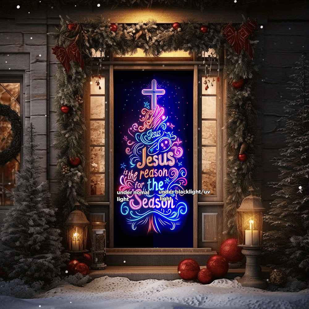 Christianartworkshop Jesus Reason Neon Door Curtain: Faithful Companion & Daily Festive Vibe - image 4