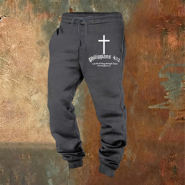 Christianartworkshop Philippians 4:13 Scripture Sweatpants: All Things Through Christ - image 17