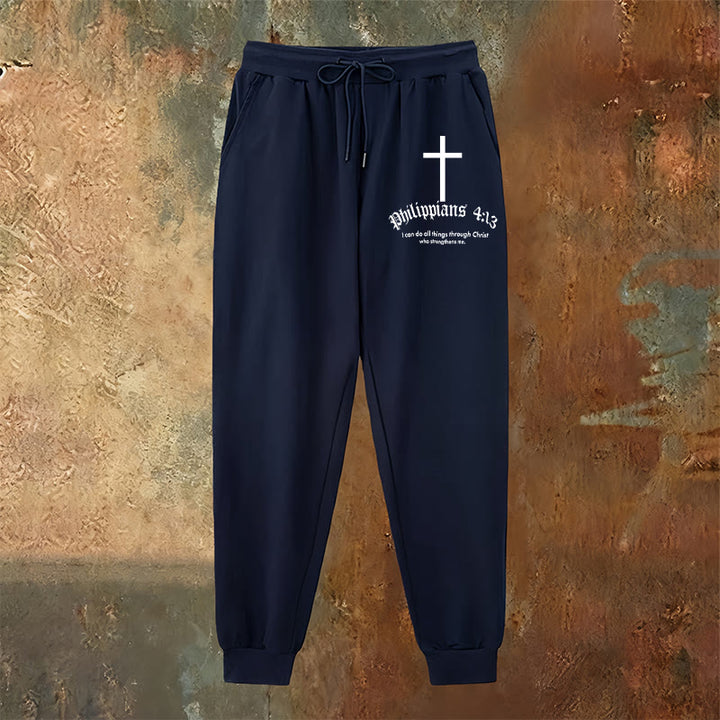 Christianartworkshop Philippians 4:13 Scripture Sweatpants: All Things Through Christ - image 11