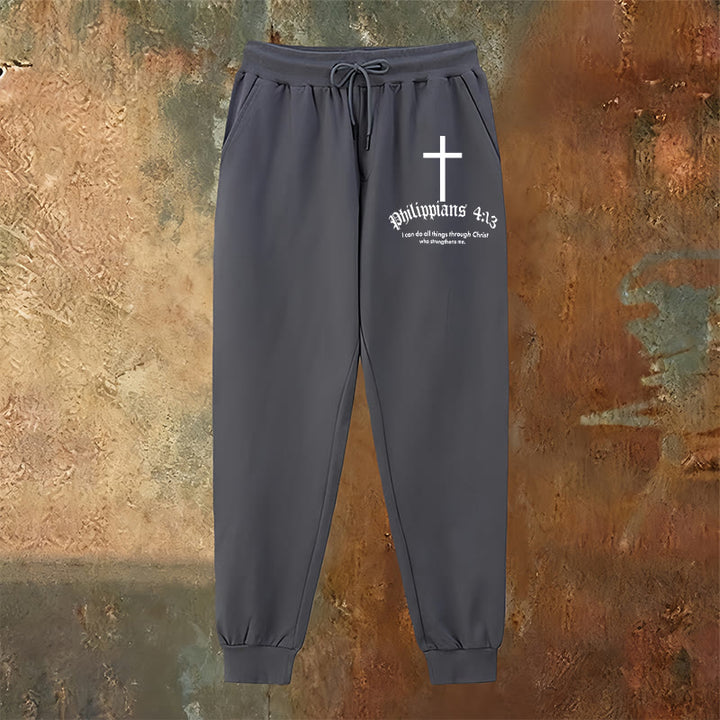 Christianartworkshop Philippians 4:13 Scripture Sweatpants: All Things Through Christ - image 18