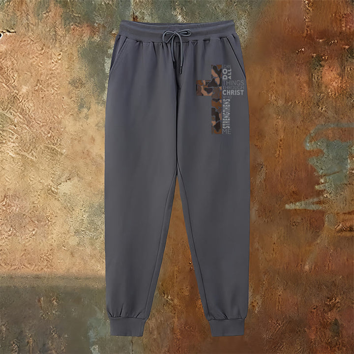 Christianartworkshop Disciple Edition Philippians 4:13 Strength Camo Cross Sweatpants - image 15