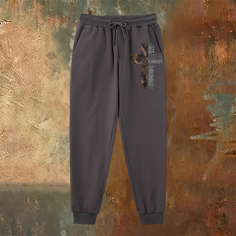 Christianartworkshop Disciple Edition Philippians 4:13 Strength Camo Cross Sweatpants - image 23