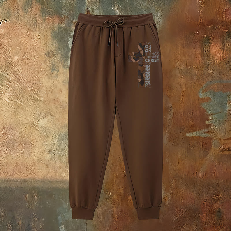 Christianartworkshop Disciple Edition Philippians 4:13 Strength Camo Cross Sweatpants - image 19