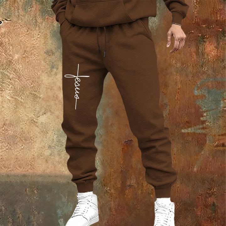 Christianartworkshop Minimal Jesus Cross Script Sweatpants: Every Step with Jesus - image 21