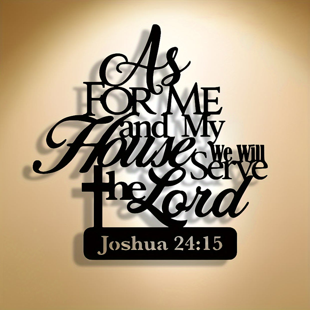 Christianartworkshop Joshua 24:15 Bible Verse Metal Wall Decor: As for Me and My House - 15.75''*15.75''/40*40cm - image 0