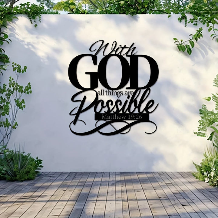 Christianartworkshop With God All Things Are Possible Metal Wall Decor for Faithful Homes - image 1