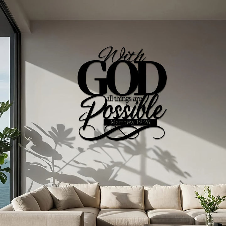 Christianartworkshop With God All Things Are Possible Metal Wall Decor for Faithful Homes - image 2