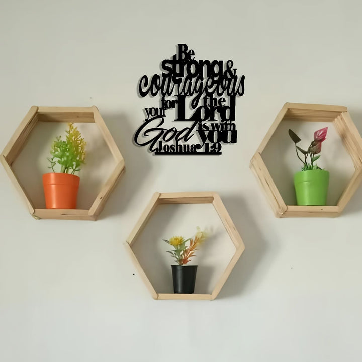 Christianartworkshop Be Strong and Courageous Metal Wall Decor: Joshua 1:9 Scripture Sign - image 4
