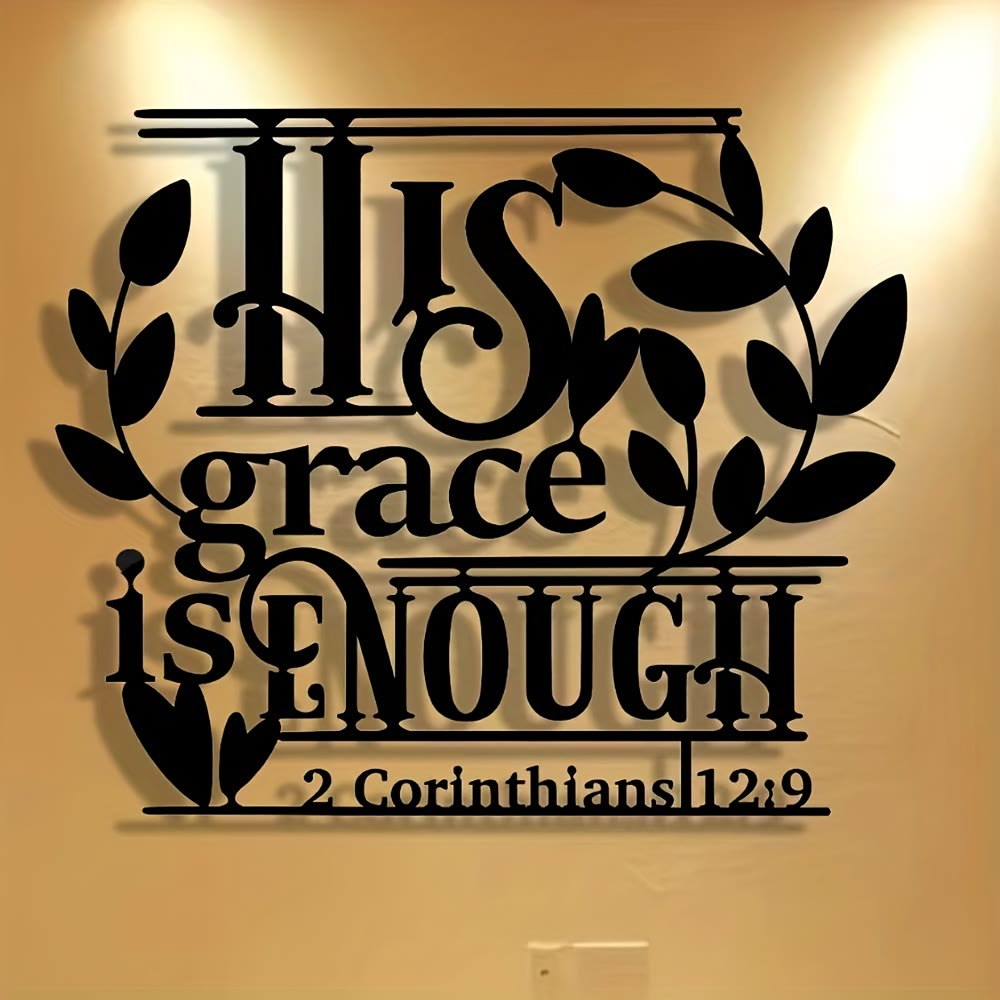 Christianartworkshop Faith Gift Metal Wall Decor: His Grace is Enough & 2 Corinthians 12:9 - image 9