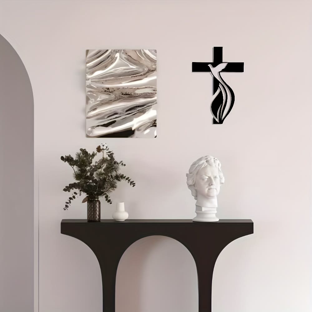 Christianartworkshop Crafted Metal Wall Decor: Cross & Dove Holy Spirit Design Detail - image 6