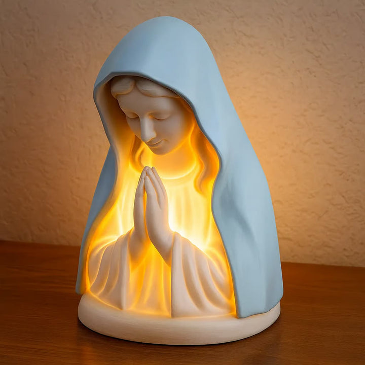 Christianartworkshop Praying Madonna Illuminated Desktop Ornament: Serene Faith for Devotional Space - Our Lady with Prayer Hand - image 0