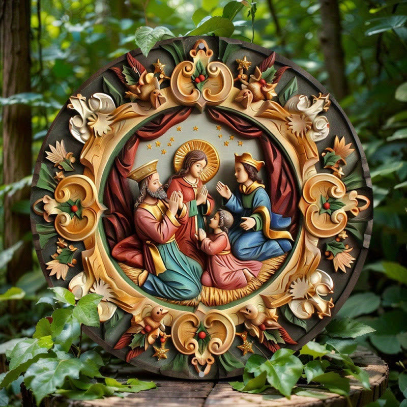 Christianartworkshop Holy Family & Animal Nativity Hanging Ornaments for Faith - Filled Living - Nativity Scene-2 - image 1