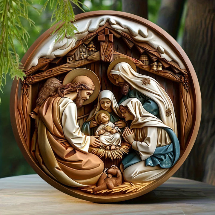 Christianartworkshop Holy Family & Animal Nativity Hanging Ornaments for Faith - Filled Living - Nativity Scene-1 - image 0