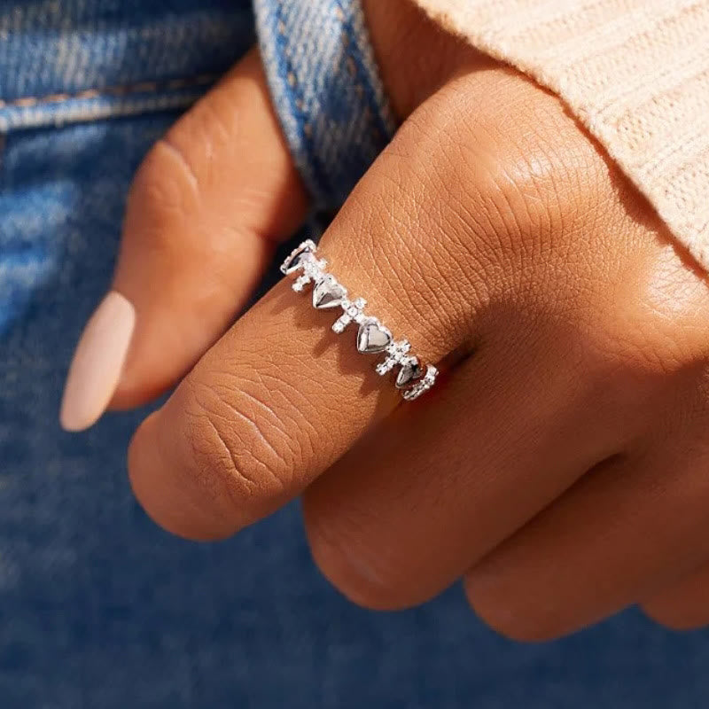Christianartworkshop Heart & Zircon Faith Ring: Minimalist Elegance with Spiritual Significance - image 1
