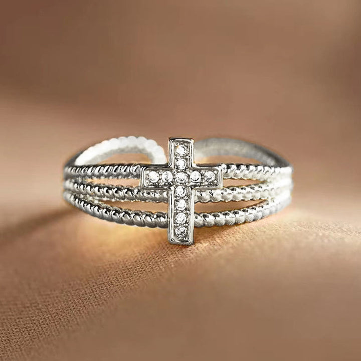 Christianartworkshop Sparkling Cross Ring: Zircon - Studded Design for Faith - Driven Gifting - Silver - image 4