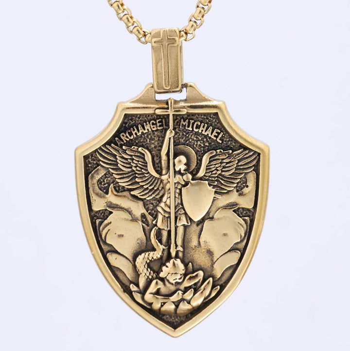 Christianartworkshop Archangel Michael Shield Pendant Necklace: Faith & Protection for Daily Wear - image 1